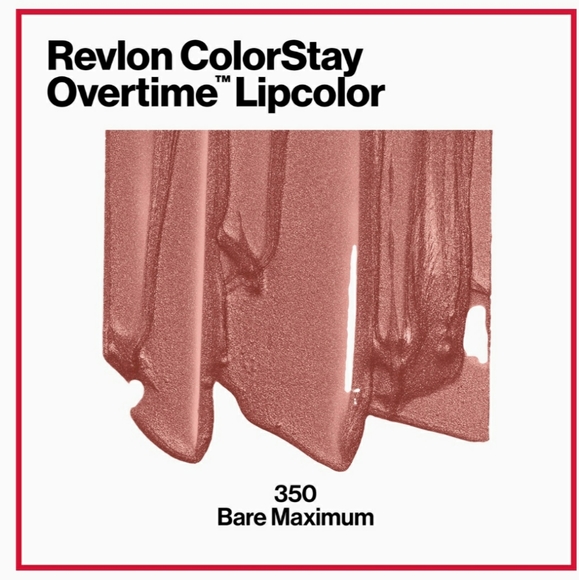 Revlon Overtime Longwear lipcolor Clear Shine Topcoat w/ Vit E, 350 Bare Max - Picture 4 of 11